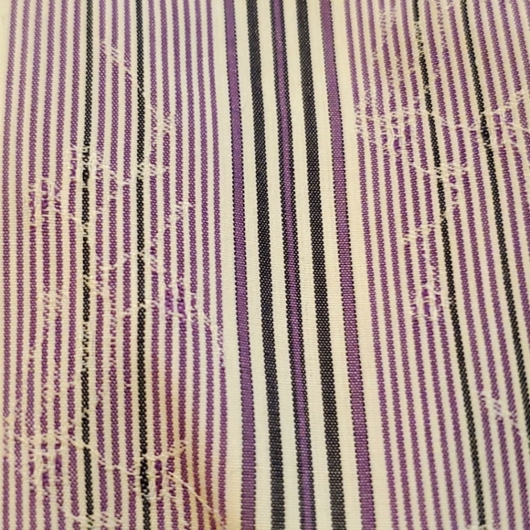 👕 BUGATCHI UOMO XL PURPLE & WHITE EMBROIDERED STRIP LONGSLEVE BUTTONDOWN SHIRT - Picture 6 of 6